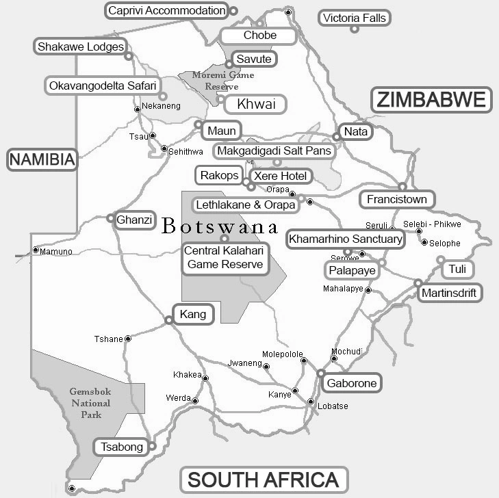 Botswana image map